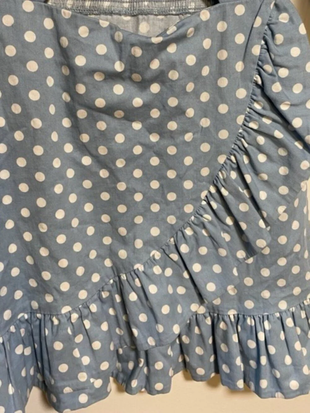 Majorelle Blue Polka Dot Cutout Mini Dress – Size S
